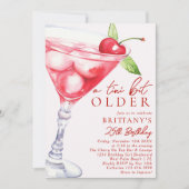 A Tini Bit Older Martini Cocktail Birthday For Her Einladung (Vorderseite)