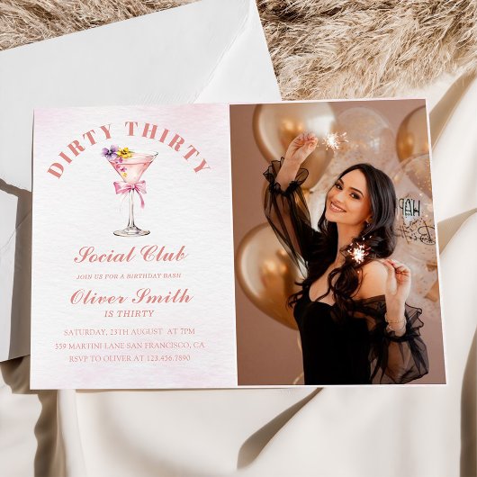 A Tini Bit Older Martini Dirty Thirty Birthday Einladung