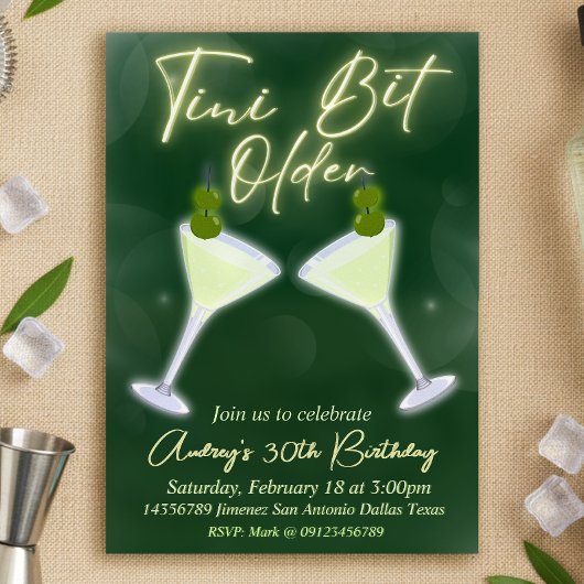A Tini Bit Older - Martini Einladung