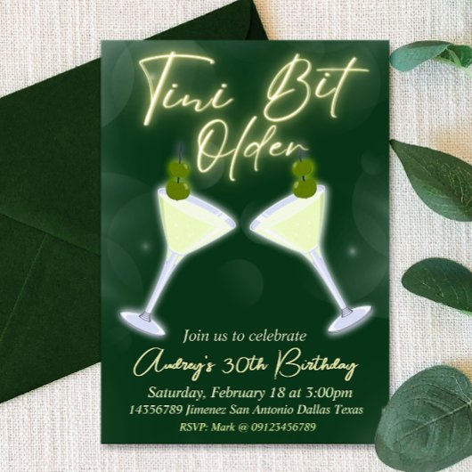 A Tini Bit Older - Martini Einladung