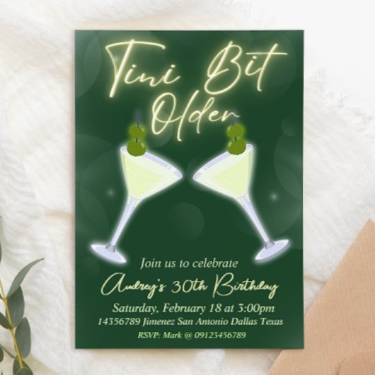 A Tini Bit Older - Martini Einladung