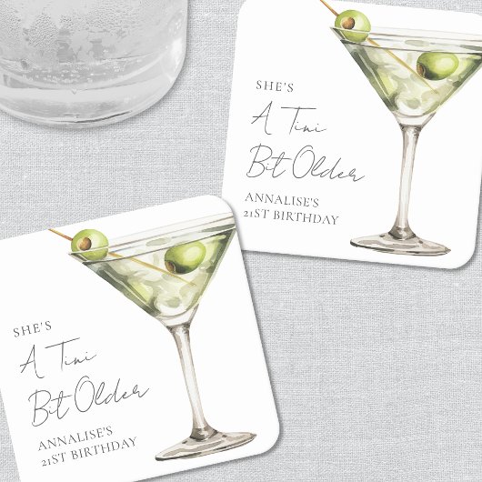 A Tini Bit Older Martini Geburtstag Rechteckiger Pappuntersetzer