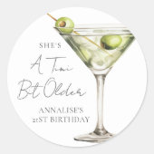 A Tini Bit Older Martini Geburtstag Runder Aufkleber (Vorderseite)