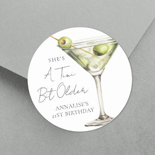 A Tini Bit Older Martini Geburtstag Runder Aufkleber