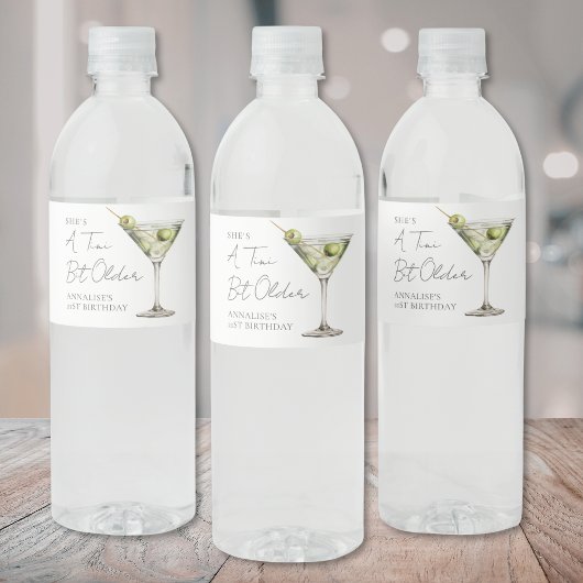 A Tini Bit Older Martini Geburtstag Wasserflaschenetikett