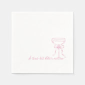 A tini bit older, Martini glass, Birthday, pink Serviette (Vorderseite)