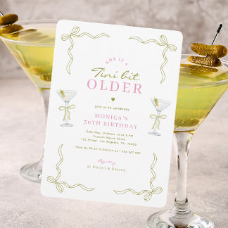 A Tini Bit Older Pink & Green 30th Birthday Party Einladung