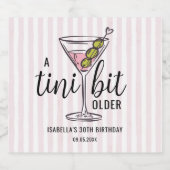 A Tini Bit Older Pink Martini Birthday Alkoholflaschenetikett (Einzelnes Label)