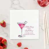A Tini Bit Older Pink Martini Birthday Party Paper Serviette (Beispiel)