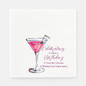 A Tini Bit Older Pink Martini Birthday Party Paper Serviette (Vorderseite)