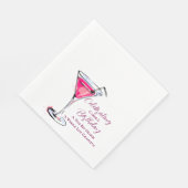 A Tini Bit Older Pink Martini Birthday Party Paper Serviette (Ecke)