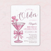 A Tini Bit Older Pink Martini Cocktail Birthday  Einladung