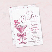 A Tini Bit Older Pink Martini Cocktail Birthday  Einladung