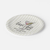 A Tini Bit Older Pink Martini Cocktail Birthday Pappteller (Schrägansicht)