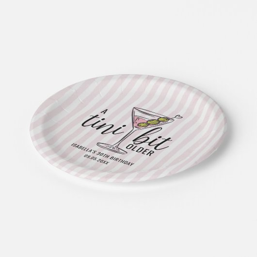 A Tini Bit Older Pink Martini Themed Birthday Pappteller (Schrägansicht)