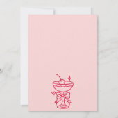 A Tini Bit Older Pink Red Cherry Martini Birthday Einladung (Rückseite)