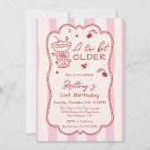 A Tini Bit Older Retro Cherry Martini Birthday Einladung (Vorderseite)