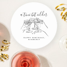 A Tini Bit Older White Hand Drawn Birthday Party Runder Pappuntersetzer
