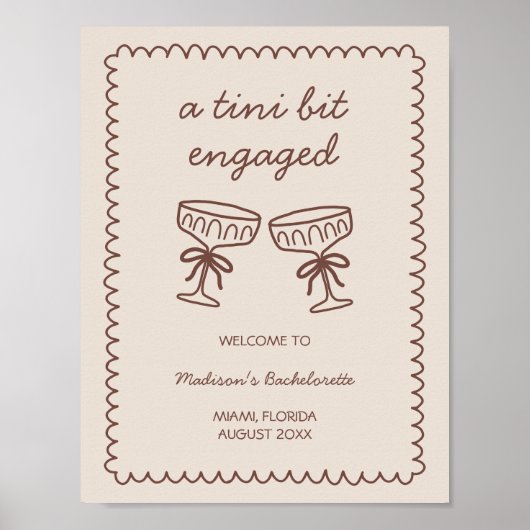 A Tini Bit Verlobt Espresso Martini Bachelorette Poster (Vorne)