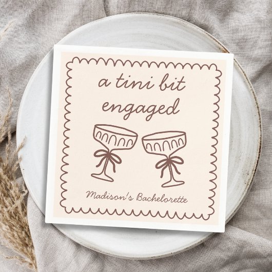 A Tini Bit Verlobt Espresso Martini Bachelorette Serviette