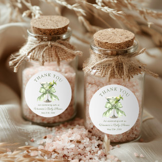 A tini Martini Sage Baby Shower Thank you Sticker