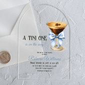 A Tini One Blue Bow Espresso Martini Babydusche Acryleinladungen