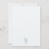 A Tini One Blue Bow Stripes Boy Baby Shower Arched Einladung (Rückseite)