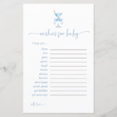 A Tini One Blue Bow Wishes For Baby Advice Card (Vorderseite)