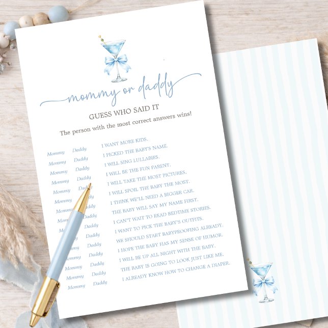 A Tini One Blue Mommy or Daddy Guess Who Said It (Von Creator hochgeladen)