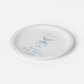 A Tini One Dusty Blue Bow Boy Baby Shower     Pappteller (Schrägansicht)