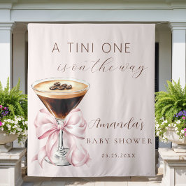 A tini One Espresso Martini Baby Shower Backdrop Wandteppich