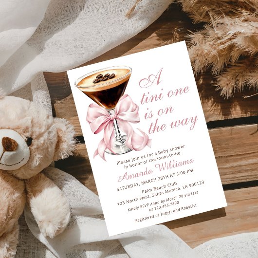 A Tini One Espresso Martini Baby Shower Invitation Einladung