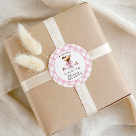 A Tini One Espresso Martini Pink Bow Baby Shower Runder Aufkleber