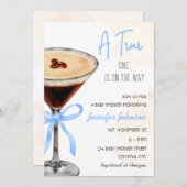 A Tini One Expresso Martini Babydusche Einladung (Vorne/Hinten)
