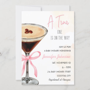 A Tini One Expresso Martini Babydusche Einladung