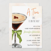 A Tini One Expresso Martini Babydusche Einladung (Vorne/Hinten)