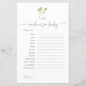 A Tini One Green Bow Wishes For Baby Advice Card (Vorderseite)