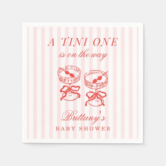 A Tini One Is On The Way Baby Shower Serviette (Vorderseite)
