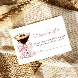 A Tini One Martini Pink Diaper Raffle Baby Shower Begleitkarte