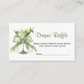 A Tini One Martini Sage Diaper Raffle Baby Shower  Begleitkarte (Vorderseite)