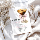 A Tini One Pink Bow Espresso Martini Babydusche Einladung