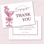 A Tiny Bit Engaged Pink Martini Bridal Shower Dankeskarte