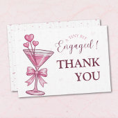 A Tiny Bit Engaged Pink Martini Bridal Shower Dankeskarte