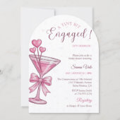 A Tiny Bit Engaged Pink Martini Bridal Shower Einladung (Vorderseite)