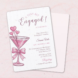 A Tiny Bit Engaged Pink Martini Bridal Shower Einladung