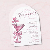 A Tiny Bit Engaged Pink Martini Bridal Shower Einladung