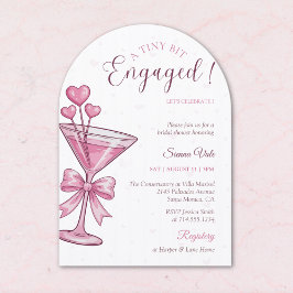 A Tiny Bit Engaged Pink Martini Bridal Shower Einladung