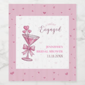 A Tiny Bit Engaged Pink Martini Bridal Shower Wine Weinetikett (Einzelnes Label)