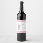 A Tiny Bit Engaged Pink Martini Bridal Shower Wine Weinetikett (Vorderseite)