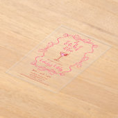 A Tiny Bit Older Hand drawn Pink Birthday Party Acryleinladungen (Ablage )